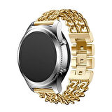 ​​Galaxy Watch 46mm (22mm) Uyumlu KRD-17 Metal Zore Kordon-Siyah