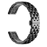 Galaxy Watch 42mm (20mm) Uyumlu KRD-20 Metal Zore Kordon-Siyah