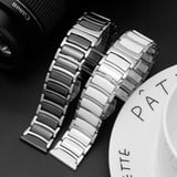 Gear S2 (20mm) Seramik Metal Zore Kordon-Beyaz-Gümüş