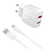 Beyaz Vest Serisi V2 Micro 2 in 1 Şarj Seti-Zore