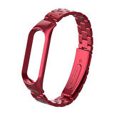 Xiaomi Mi Band 5 Uyumlu KRD-04 Metal Zore Kordon-Kırmızı
