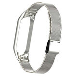 Xiaomi Mi Band 5 Uyumlu KRD-06 Metal Zore Kordon-Gümüş
