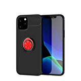 iPhone 12 Pro Max Uyumlu Zore Ravel Silikon Kılıf-Siyah-Kırmızı