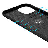 iPhone 12 Pro Max Uyumlu Zore Ravel Silikon Kılıf-Siyah-Kırmızı