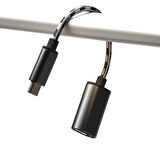 Siyah Kablolu Metal Type-C Otg-Zore