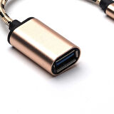 Siyah Kablolu Metal Type-C Otg-Zore