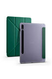 Galaxy Tab S7 T870 Kılıf Tri Folding Kalem Bölmeli Standlı Kılıf-rose Gold