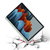 Galaxy Tab S7 T870 Kılıf  Uyumlu ​ALT Tri Folding Kalem Bölmeli Standlı Kılıf-Açık Yeşil