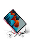 Galaxy Tab S7 Plus T970 Kılıf Tri Folding Kalem Bölmeli Standlı Kılıf-siyah