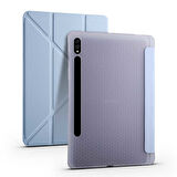 Samsung Galaxy Tab S7 Plus T970 Kılıf Tri Folding Kalem Bölmeli Standlı Kılıf