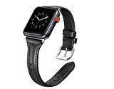 ​​​Watch Ultra 49mm Kordon Uyumlu KRD-28 Deri Strap Kayış CLO- Beyaz