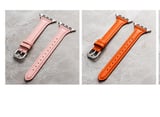 ​​​Watch Ultra 49mm Kordon Uyumlu KRD-28 Deri Strap Kayış CLO- Beyaz