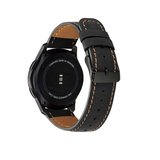 Galaxy Watch 46mm 22mm Uyumlu KRD-29 Deri Zore Kordon-Siyah