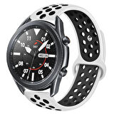 Gear S3 (22mm) KRD-02 Uyumlu Zore Kordon-Beyaz-Siyah