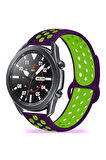 Gear S3 (22MM) Krd-02 Uyumlu Kordon Mor-yeşil