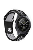 Gear S3 (22MM) Krd-02 Uyumlu Kordon Mor-yeşil