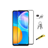 Huawei P Smart 2021 Uyumlu Zore Kenarları Kırılmaya Dayanıklı Cam Ekran Koruyucu