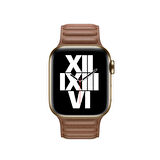 ​​​Watch 40mm Uyumlu KRD-34 Deri Zore Kordon-Kahverengi