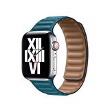 ​​​Watch 40mm Uyumlu KRD-34 Deri Zore Kordon-Açık Yeşil