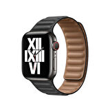 ​​​Watch Ultra 49mm Kordon Uyumlu KRD-34 Deri Strap Kayış CLO- Lacivert