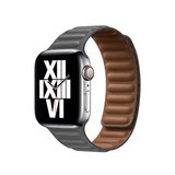 ​​​Watch Ultra 49mm Kordon Uyumlu KRD-34 Deri Strap Kayış CLO- Gri