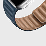 ​​​Watch 44mm Uyumlu KRD-34 Deri Zore Kordon-Gri