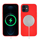 iPhone 12 Mini Uyumlu Zore Silksafe Wireless Kılıf-Kırmızı