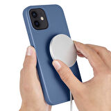 iPhone 12 Uyumlu Zore Silksafe Wireless Kılıf-Pembe Açık
