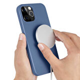 iPhone 12 Pro Uyumlu Zore Silksafe Wireless Kapak-Açık Yeşil