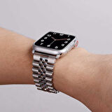 Watch Ultra 49mm Kordon Uyumlu KRD-36 Metal Strap Kayış CLO- Gümüş