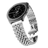 Galaxy Watch Active 2 44mm Uyumlu KRD-36 20mm Metal Zore Kordon-Gümüş