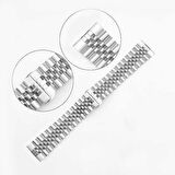 Galaxy Watch Active 2 44mm Uyumlu KRD-36 20mm Metal Zore Kordon-Gümüş