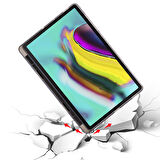 Galaxy Tab A7 10.4 T500 2020 Kılıf  Uyumlu ​ALT Tri Folding Kalem Bölmeli Standlı Kılıf-Koyu Yeşil