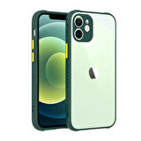 iPhone 12 Uyumlu ​​Ensueno Kaff Kapak-Koyu Yeşil