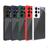 Galaxy S21 Ultra Uyumlu ​​Zore Kaff Kapak-Kırmızı