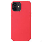iPhone 12 Mini Uyumlu Zore Leathersafe Wireless Kapak-Kırmızı