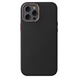 iPhone 12 Pro Max Uyumlu Zore Leathersafe Wireless Kılıf-Siyah