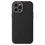 iPhone 12 Pro Max Uyumlu Zore Leathersafe Wireless Kapak-Siyah