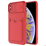 iPhone XS Max 6.5 Uyumlu ​Zore Kartix Kapak-Kırmızı