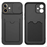 iPhone 12 Uyumlu ​Zore Kartix Kapak-Siyah