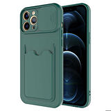 iPhone 12 Pro Uyumlu ​Zore Kartix Kapak-Koyu Yeşil