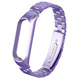 Xiaomi Mi Band 5 Uyumlu KRD-04 Metal Zore Kordon-Lila