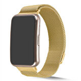 Huawei Watch Fit Uyumlu KRD-01 Metal Zore Kordon-Gold