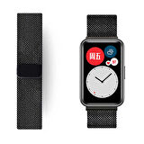 Huawei Watch Fit Uyumlu KRD-01 Metal Zore Kordon-Siyah
