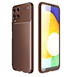 Galaxy A22 4G Uyumlu Zore Negro Silikon Kapak-Kahverengi