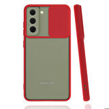 Galaxy S21 FE Uyumlu Zore Lensi Kapak-Kırmızı