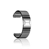Huawei GT2 46mm Uyumlu KRD-35 22mm Metal Zore Kordon-Gri