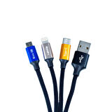 Siyah OKS 3 in 1 Usb Kablo-Zore