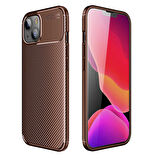 iPhone 13 Mini Uyumlu Zore Negro Silikon Kapak-Kahverengi