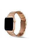 Apple Watch 42mm Uyumlu Krd-48 Metal Kordon Rose Gold